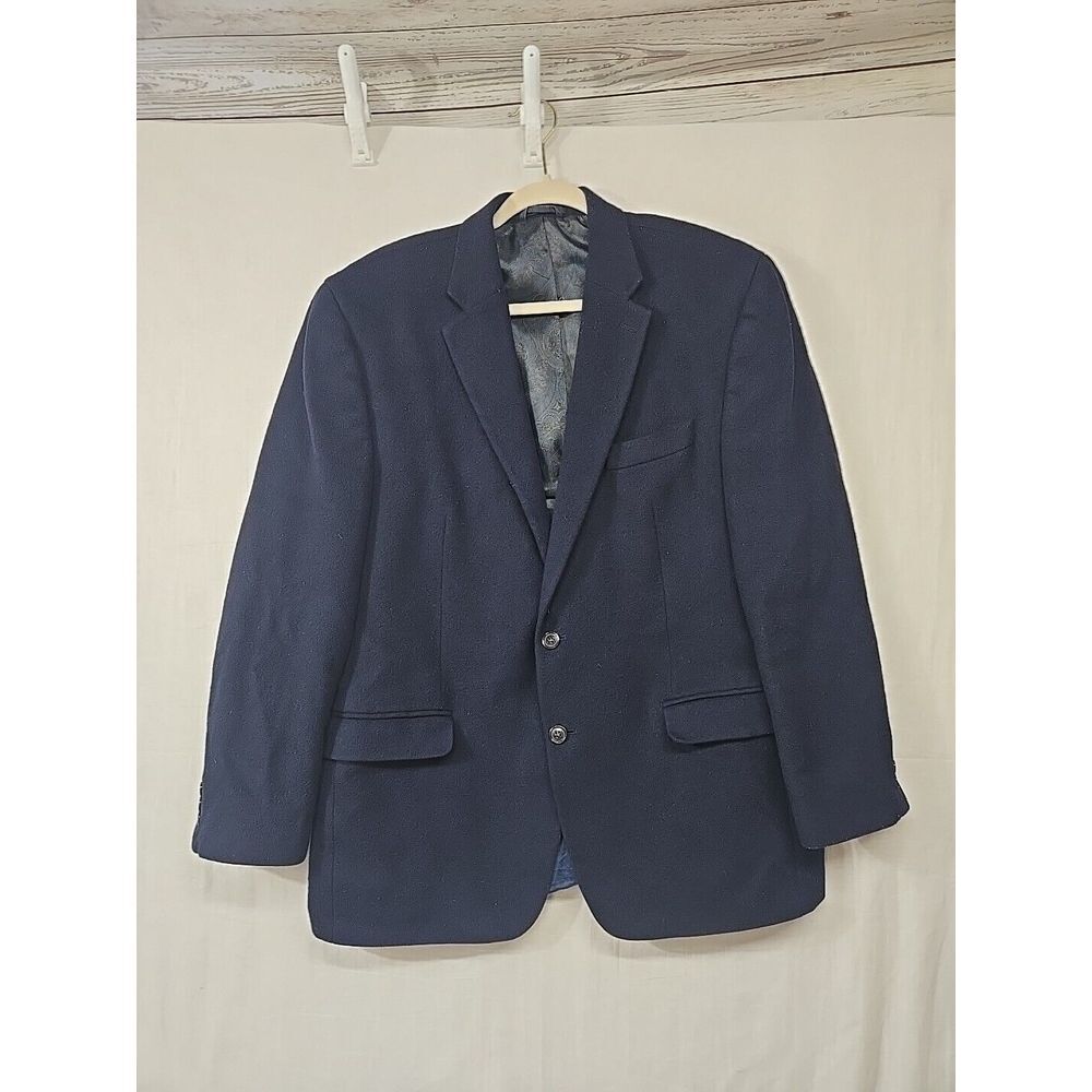 Ralph Lauren Wool Silk‎ Cashmere Blazer 44R Sport Coat Jacket Preppy Navy Blue